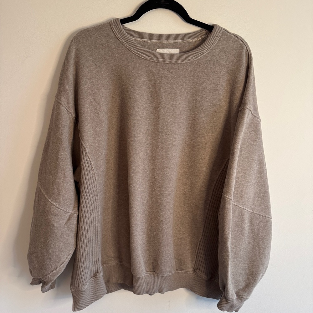 Aerie Taupe Women’s Crewneck Sweatshirt Size L Cozy Lounge